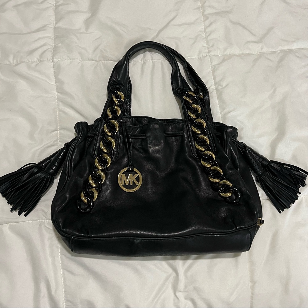 Michael Kors Black Leather Tote Bag